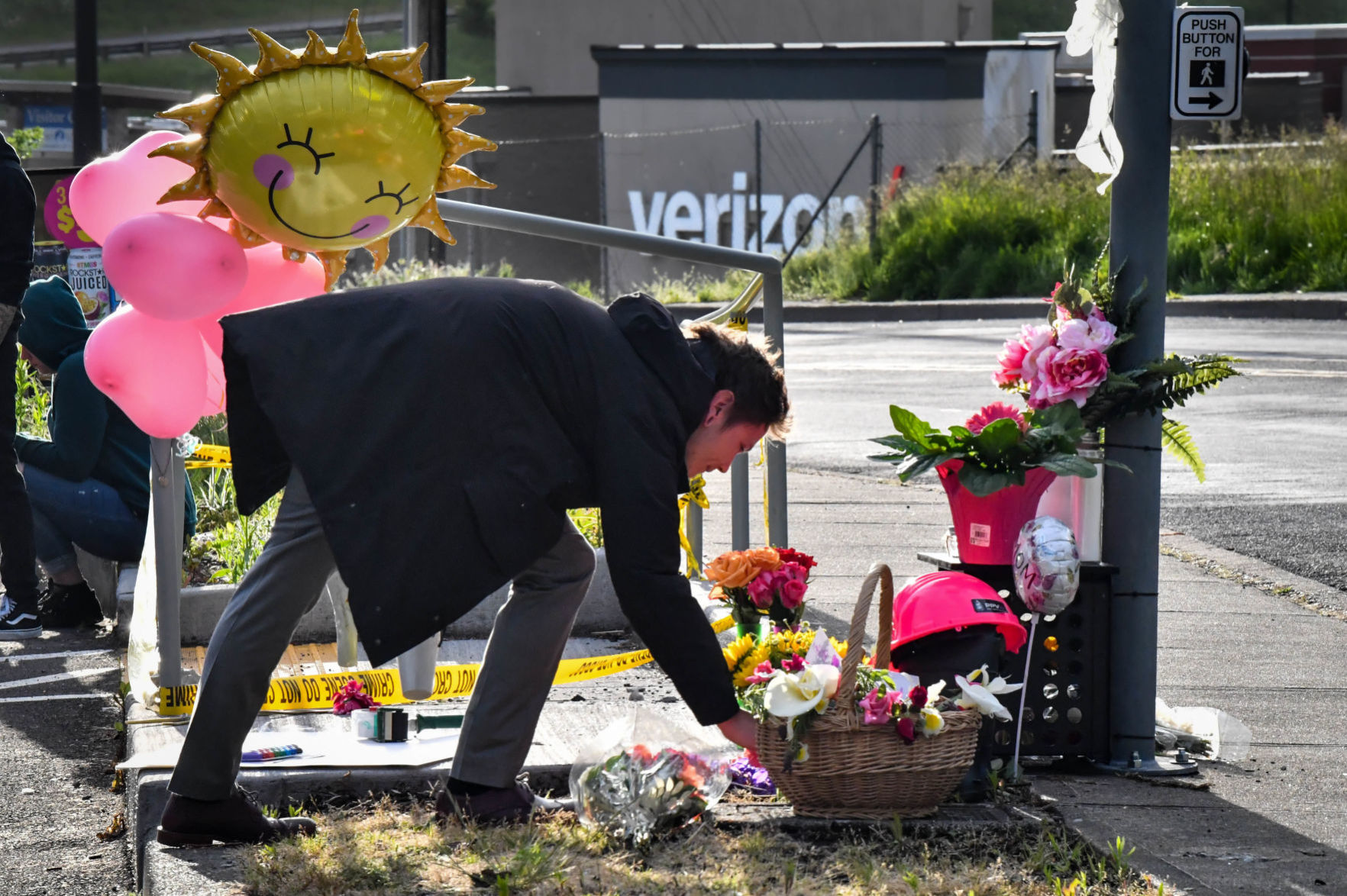 Laying flowers